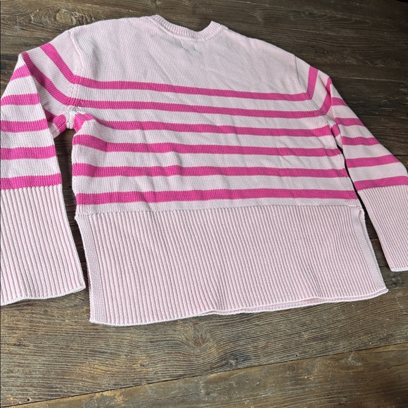 GAP 24/7 split hem crew neck oversized pink striped sweater EUC size XS-L - Picture 8 of 8